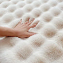 Tappeto Soffice in Pelliccia Sintetica Design 3D Bubble 180x230cm - Bianco Nordic per Soggiorno e Camera da Letto