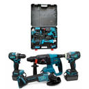 Kit Utensili WERSTIL con Trapano Avvitatore, Smerigliatrice Angolare, Tassellatore, Avvitatore a Impulsi | 3 Batterie 48V 5AH