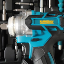 Chiave a Impulsi Avvitatore 380Nm, 43 accessori, 2 batterie 48V, valigetta di trasporto inclusa