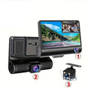 Telecamera Auto 3 In 1 | Anteriore + Interno + Posteriore | Full HD 1080p, Schermo 4 Pollici, Sensore di Movimento