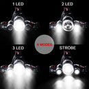 Torcia Frontale LED Professionale 5000 Lumen - Ricaricabile USB, Portata 500m