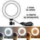 Lampada LED Circolare Professionale con Treppiede e Supporto per Telefono - Ring Light per Makeup e Foto