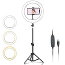 Lampada LED Circolare Professionale con Treppiede e Supporto per Telefono - Ring Light per Makeup e Foto