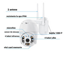Telecamera di Sorveglianza Wireless FULL HD 1080P con Scheda 32GB - Rotante, WiFi, Visione Notturna