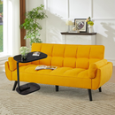 Tavolino laterale ovale effetto marmo nero - portatile ed elegante 45x28x60 cm