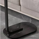 Tavolino laterale ovale effetto marmo nero - portatile ed elegante 45x28x60 cm