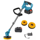 Spazzola Elettrica Multifunzione 48V con Manico Telescopico, 2 Batterie, Caricabatterie e 3 spazzole intercambiabili