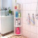 Scaffale Angolare Bagno 4 Ripiani 120cm - Mensola Verticale Bianca in Plastica Premium Resistente all'Umidità