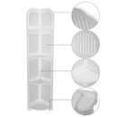 Scaffale Angolare Bagno 4 Ripiani 120cm - Mensola Verticale Bianca in Plastica Premium Resistente all'Umidità