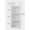 Scaffale Angolare Bagno 4 Ripiani 120cm - Mensola Verticale Bianca in Plastica Premium Resistente all'Umidità