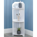 Scaffale ad Angolo Bianco a 3 Ripiani 80cm - Organizer Compatto Resistente all'Umidità per Bagno e Cucina