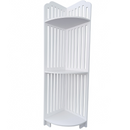 Scaffale ad Angolo Bianco a 3 Ripiani 80cm - Organizer Compatto Resistente all'Umidità per Bagno e Cucina