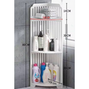 Scaffale ad Angolo Bianco a 3 Ripiani 80cm - Organizer Compatto Resistente all'Umidità per Bagno e Cucina