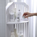 Scaffale ad Angolo Bianco a 3 Ripiani 80cm - Organizer Compatto Resistente all'Umidità per Bagno e Cucina