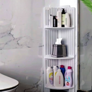 Scaffale ad Angolo Bianco a 3 Ripiani 80cm - Organizer Compatto Resistente all'Umidità per Bagno e Cucina