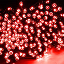 Catena Luminosa a Rullo 100m con 500 LED Rossi | 8 Giochi di Luce | IP44 per Decorazioni Festive