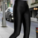 Leggings da Donna Felpati Neri a Vita Alta - Effetto Lucido, Fodera Morbida, Termoelastici per l'Inverno
