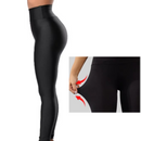 Leggings da Donna Felpati Neri a Vita Alta - Effetto Lucido, Fodera Morbida, Termoelastici per l'Inverno