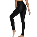 Leggings da Donna Felpati Neri a Vita Alta - Effetto Lucido, Fodera Morbida, Termoelastici per l'Inverno