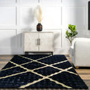 Tappeto Premium in Pelliccia Sintetica 3D Bubble 120x180cm - Design Nero con Strisce Dorate, Morbido e Soffice