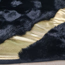 Tappeto Premium in Pelliccia Sintetica 3D Bubble 120x180cm - Design Nero con Strisce Dorate, Morbido e Soffice