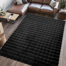 Tappeto in Pelliccia Sintetica Design 3D Bubble Nordic 180x230cm - Morbido e Soffice per Soggiorno e Camera da Letto, Nero