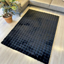 Tappeto in Pelliccia Sintetica Design 3D Bubble Nordic 180x230cm - Morbido e Soffice per Soggiorno e Camera da Letto, Nero