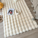 Tappeto in Pelliccia Sintetica 3D Bubble 180x230cm - Design Nordic Premium per Soggiorno e Camera da Letto - Crema