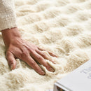 Tappeto in Pelliccia Sintetica 3D Bubble 180x230cm - Design Nordic Premium per Soggiorno e Camera da Letto - Crema