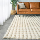 Tappeto in Pelliccia Sintetica 3D Bubble 180x230cm - Design Nordic Premium per Soggiorno e Camera da Letto - Crema
