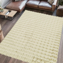 Tappeto in Pelliccia Sintetica 3D Bubble 180x230cm - Design Nordic Premium per Soggiorno e Camera da Letto - Crema