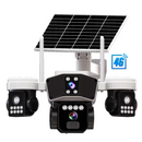 Telecamera di Sorveglianza Solare 4G con 3 Obiettivi, Rotazione Automatica, Tracciamento Intelligente, Night Vision a Colori,  Controllo da Telefono V380 Pro