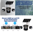 Telecamera di Sorveglianza Solare 4G con 3 Obiettivi, Rotazione Automatica, Tracciamento Intelligente, Night Vision a Colori,  Controllo da Telefono V380 Pro