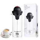 Montalatte Elettrico 450ml, con Bicchiere in Vetro Resistente al Calore, Schiuma Densa e Uniforme, Ideale per Cappuccino, Latte e Caffè