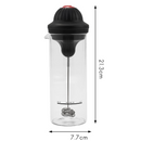 Montalatte Elettrico 450ml, con Bicchiere in Vetro Resistente al Calore, Schiuma Densa e Uniforme, Ideale per Cappuccino, Latte e Caffè