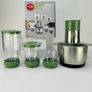 Frullatore Multifunzione 4 in 1 con Ciotola Inox, 4 l – Frullatore, Macinacaffè, Tritacarne e Tritaverdure, 3 Contenitori Intercambiabili, Set Completo per la Cucina