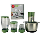 Frullatore Multifunzione 4 in 1 con Ciotola Inox, 4 l – Frullatore, Macinacaffè, Tritacarne e Tritaverdure, 3 Contenitori Intercambiabili, Set Completo per la Cucina