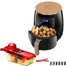 Pacchetto Convenienza Cucina – Friggitrice ad Aria 6L 2400W Senza Olio con Display Digitale + Grattugia 6 in 1 per Verdure e Frutta con Contenitore