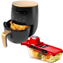Pacchetto Convenienza Cucina – Friggitrice ad Aria 6L 2400W Senza Olio con Display Digitale + Grattugia 6 in 1 per Verdure e Frutta con Contenitore