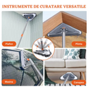 SET 2X Mop Triangolare Allungabile Multifunzione - 6 Panni, Racla, Prolunga 2.5m