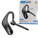 Auricolare Bluetooth Wireless KJ12, Vivavoce con Microfono, Rotazione 180°, Display LED, Lunga Autonomia, Connessione Rapida, Portata 10m, Nero