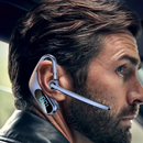 Auricolare Bluetooth Wireless KJ12, Vivavoce con Microfono, Rotazione 180°, Display LED, Lunga Autonomia, Connessione Rapida, Portata 10m, Nero