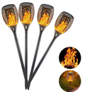 SET 4X Lampada Solare LED a FIACCOLA con Effetto Fiamma - 12 LED, Design Elegante, Resistente alle Intemperie