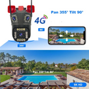 Telecamera di Sorveglianza 4G 12MP Ultra HD PTZ, Zoom 5X, Visione Notturna a Colori, Rilevamento del Movimento, Audio Bidirezionale, Sirena Integrata, Esterno/Interno