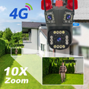 Telecamera di Sorveglianza 4G 12MP Ultra HD PTZ, Zoom 5X, Visione Notturna a Colori, Rilevamento del Movimento, Audio Bidirezionale, Sirena Integrata, Esterno/Interno
