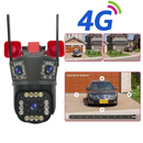 Telecamera di Sorveglianza 4G 12MP Ultra HD PTZ, Zoom 5X, Visione Notturna a Colori, Rilevamento del Movimento, Audio Bidirezionale, Sirena Integrata, Esterno/Interno
