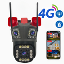 Telecamera di Sorveglianza 4G 12MP Ultra HD PTZ, Zoom 5X, Visione Notturna a Colori, Rilevamento del Movimento, Audio Bidirezionale, Sirena Integrata, Esterno/Interno