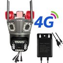 Telecamera di Sorveglianza 4G 12MP Ultra HD PTZ, Zoom 5X, Visione Notturna a Colori, Rilevamento del Movimento, Audio Bidirezionale, Sirena Integrata, Esterno/Interno