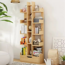 Libreria Decorativa ad Albero con 18 Ripiani, Cassetto Integrato, Design Unico 51x18x168 cm