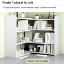 Libreria Girevole Estensibile con 6 Scomparti, 40-80 x 15 x 80 cm, Bianco